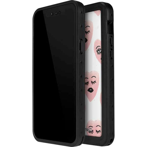 Bouffants and Broken Hearts Winking Hearts iPhone 15 Plus Waterproof Case